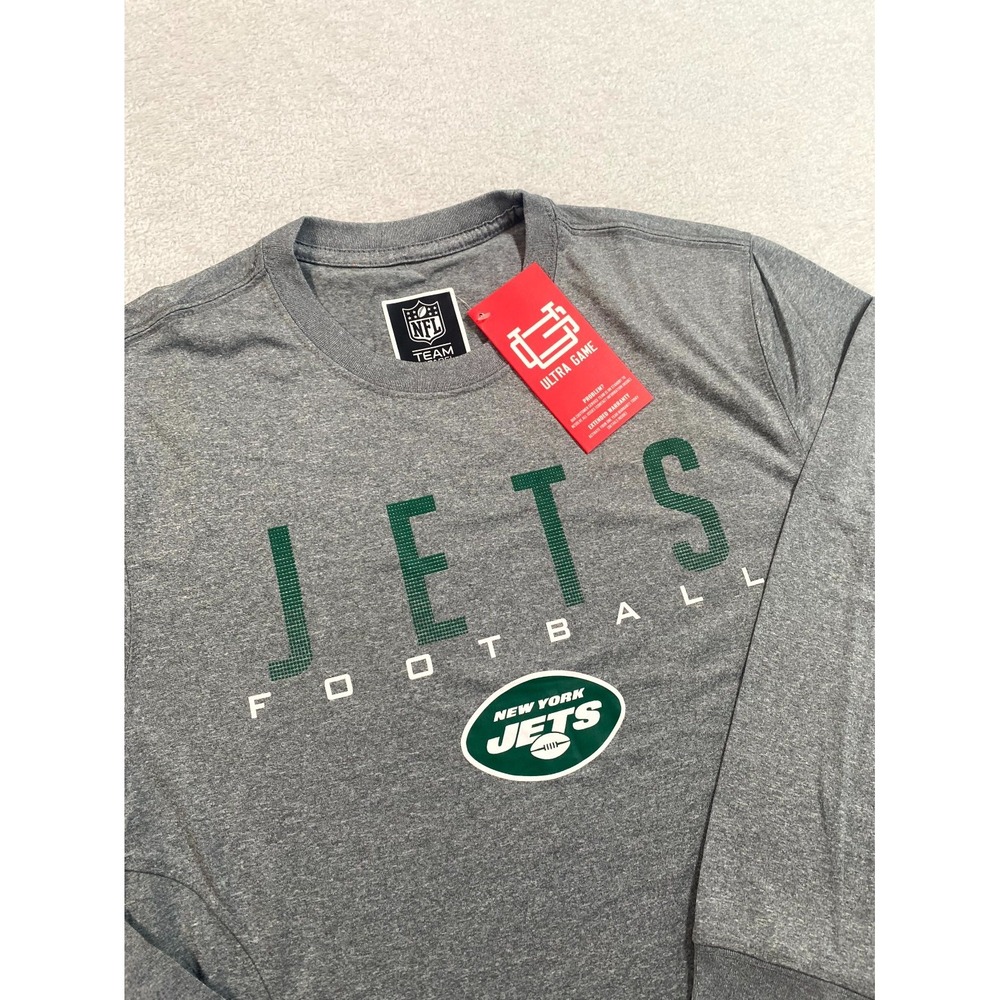 Ultra Game NFL‎ New York Jets Football Team Shirt Mens Medium Heather Gray Logo - Picture 2 of 8